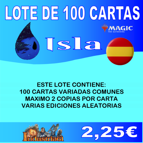 100 CARTAS COMUNES DE MAGIC - AZUL en CASTELLANO