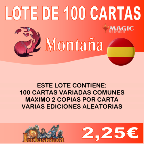 100 CARTAS COMUNES DE MAGIC - ROJO en CASTELLANO