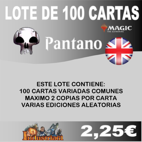 100 CARTAS COMUNES DE MAGIC - NEGRO en INGLÉS