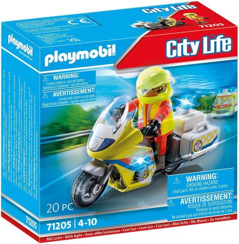 Playmobil 71205 - City Life - Moto de Emergencias con luz intermiente
