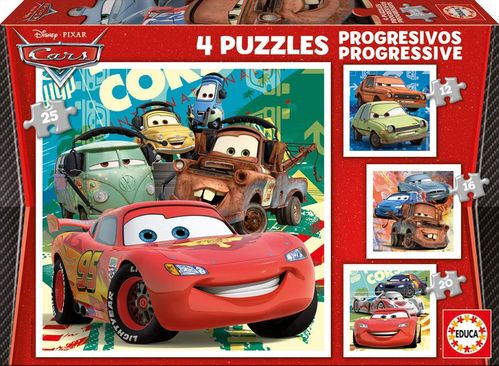 Educa 14942 - Juegos de Mesa - Puzzles Progresivos: Cars 2 12+16+20+25
