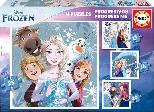Educa 19735 - Puzzles Progresivos: Frozen 12+16+20+25
