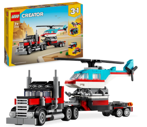 Lego 31146 - 3 en 1 Creator - Camion Plataforma con Helicopt