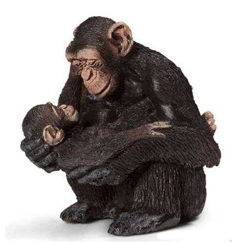 Chimpancé hembra con cría - Schleich 14679