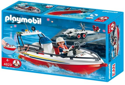 Playmobil 4823 - Bomberos Bote Con Remolque