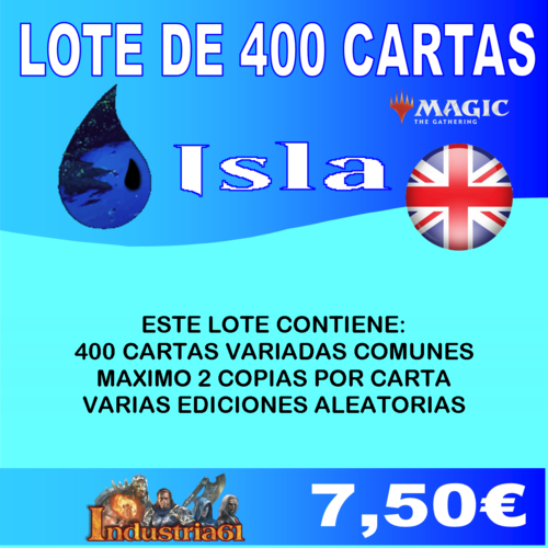 400 CARTAS COMUNES DE MAGIC - AZUL en INGLÉS