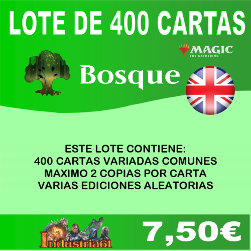 400 CARTAS COMUNES DE MAGIC - VERDES en INGLÉS