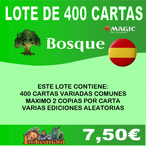 400 CARTAS COMUNES DE MAGIC - VERDES en CASTELLANO