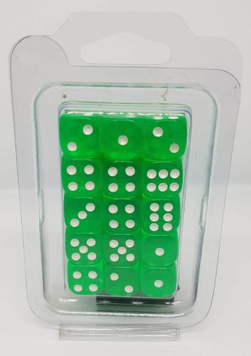 15 Dados 16mm - Transparent Green