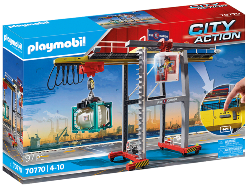 Playmobil 70770 - City Action - Grúa con Contenedores