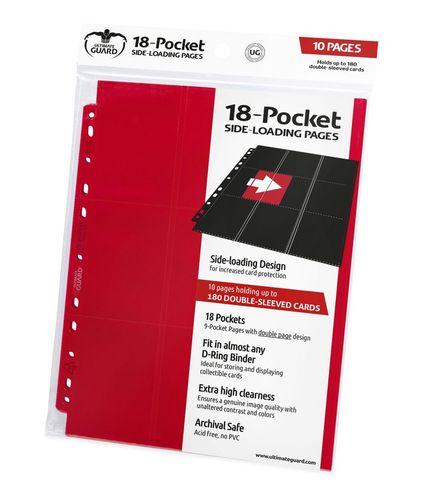 Ultimate Guard - 10 Páginas de 18 bolsillos - Rojo