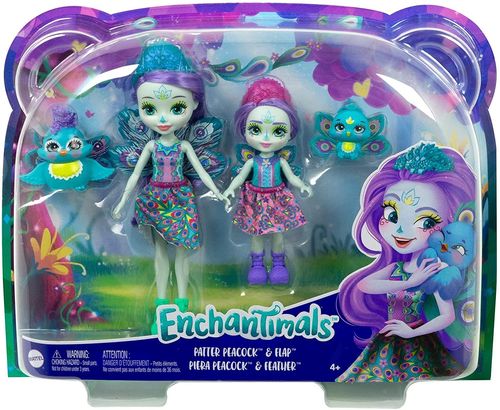 Mattel HCF83 - Enchantimals -  Hermanas Patter y Piera Peacock