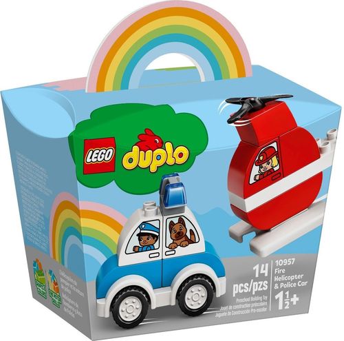 Lego 10957 - Duplo - Helicóptero de Bomberos y Coche de Policía
