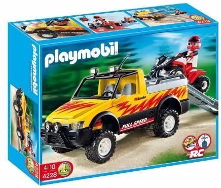 Playmobil 4228 - Sports & Action - Pick-Up con Quad de Carreras