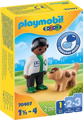 Playmobil 70407 - 1.2.3 - Veterinario con Perro