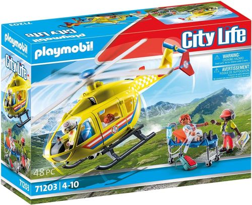 Playmobil 71203 - City Life -Helicóptero de Rescate