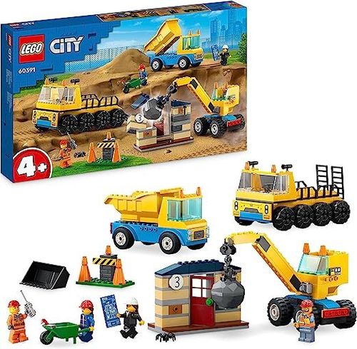 Lego 60391 - City - Camiones de Obra y Grúa con Bola de Demolición