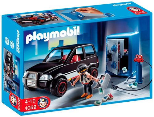 Playmobil 4059 - Ladrón con Caja Fuerte y Coche de Huida